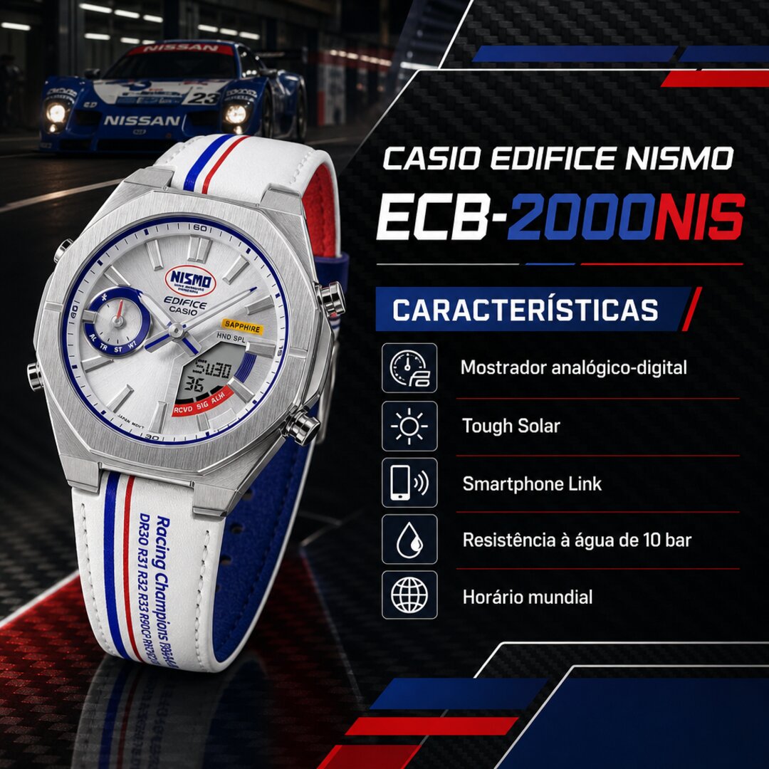 Casio Edifice NISMO Heritage ECB-S10NIS-7AJR — destaque 4