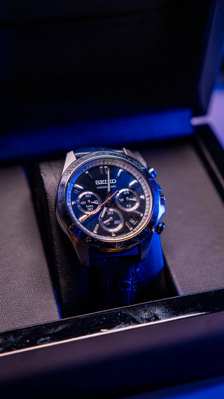 Seiko SBTR019 caixa preta aberta